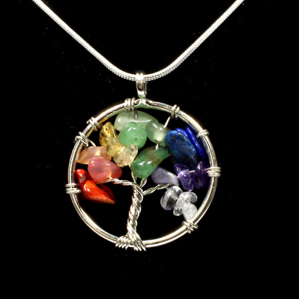 Chakra Tree Of Life Pendant With Chain
